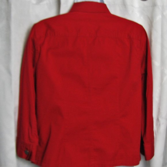 Christopher & Banks Stretch Denim Jacket  Sz M RED - Picture 5 of 8